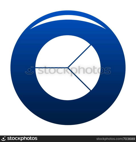 Circle graph icon vector blue circle isolated on white background . Circle graph icon blue vector