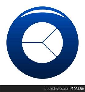 Circle graph icon vector blue circle isolated on white background . Circle graph icon blue vector
