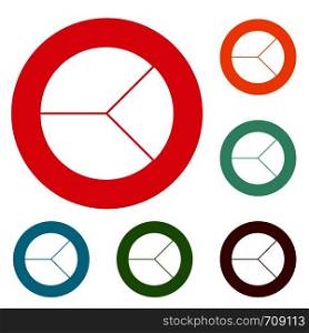 Circle graph icons circle set vector isolated on white background. Circle graph icons circle set vector