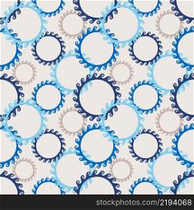 Circle greek seamless pattern with round meander wave borders. Vector EPS 10.