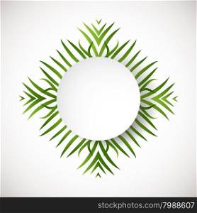 Circle green background. Ecology sign. Abstract r leaves in a circle shape. Circle green background. Ecology sign. Abstract r leaves in a circle shape.