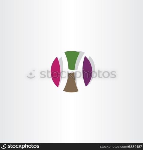 circle h icon vector letter logo design