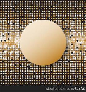 Circle halftone gold dots abstract background, stock vector