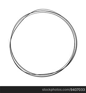 Circle hand draw, round, doodle logo, circular pencil background frame