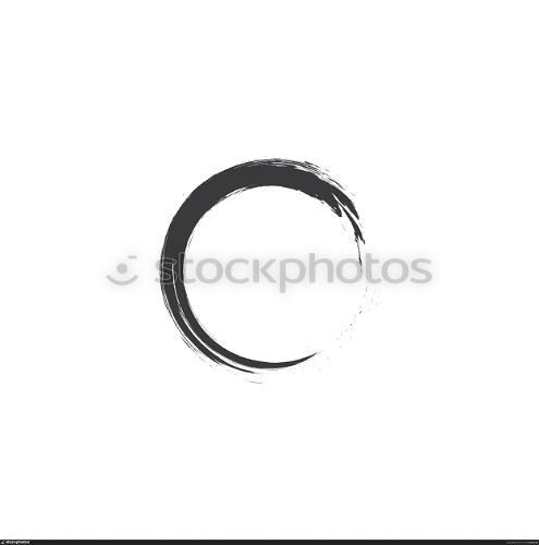 Circle hand drawn with brush vector enso icon