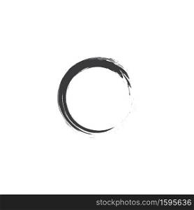Circle hand drawn with brush vector enso icon