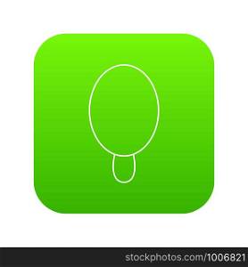 Circle ice cream icon green vector isolated on white background. Circle ice cream icon green vector