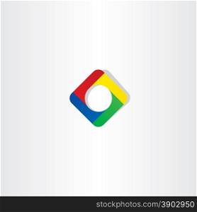 circle in square abstract color business logo vector design