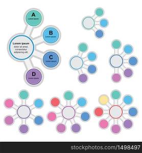Circle Infographic 3 to 8 Options Parts Processes Steps