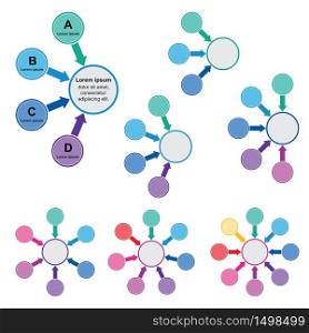 Circle Infographic 3 to 8 Options Parts Processes Steps