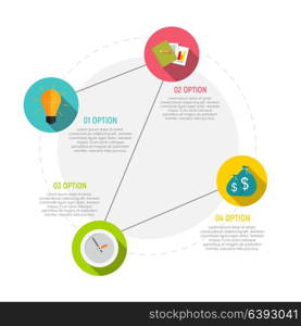 Circle Infographic Elements Templates for Business Workflow Presentation with Steps Timeline or Job Options Vector Illustration.. EPS10. Circle Infographic Elements Templates for Business Workflow Presentation with Steps Timeline or Job Options Vector Illustration.
