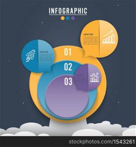 Circle infographic template three option, process or step for business presentation