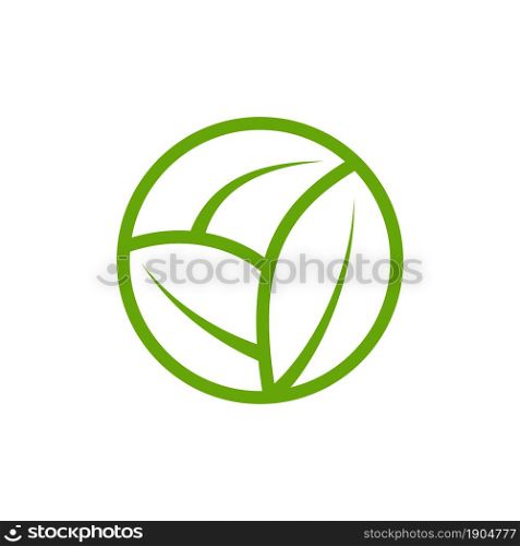 circle leaf logo design vector