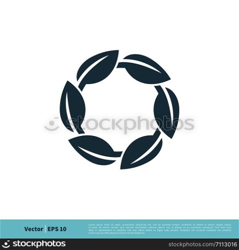 Circle Leaves Icon Vector Logo Template Illustration Design. Vector EPS 10.