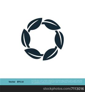 Circle Leaves Icon Vector Logo Template Illustration Design. Vector EPS 10.