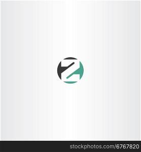circle letter z or number 2 two icon design