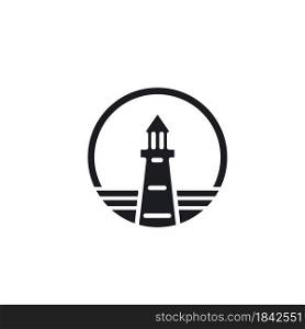 circle lighthouse vector illustration design template