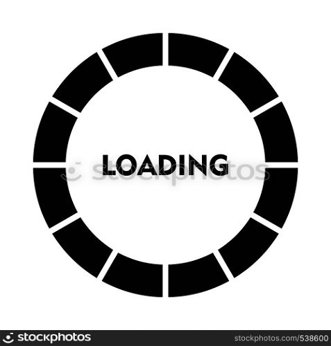 Circle loading bar icon in simple style on a white background. Circle loading bar icon, simple style