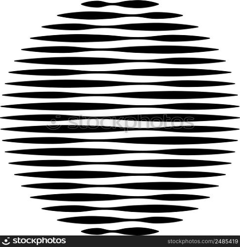 Circle Logo, lines unusual icon Design, horizontal stripes, Geometric shape