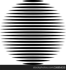 Circle Logo lines unusual icon Design, horizontal stripes Geometric shape