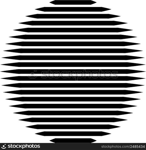 Circle Logo lines unusual icon Design, horizontal stripes, Geometric shape