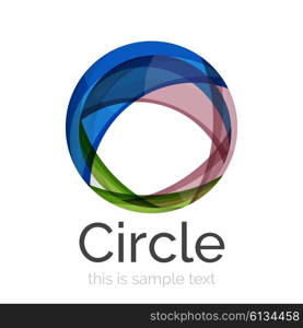 Circle logo. Transparent overlapping swirl shapes. Modern clean business icon. Circle logo. Transparent overlapping swirl shapes. Modern clean business icon. Vector illustration.