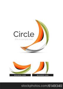 Circle logo. Transparent overlapping swirl shapes. Modern clean business icon. Circle logo. Transparent overlapping swirl shapes. Modern clean business icon. Vector illustration.
