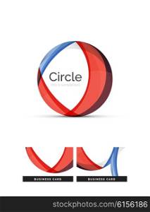Circle logo. Transparent overlapping swirl shapes. Modern clean business icon. Circle logo. Transparent overlapping swirl shapes. Modern clean business icon. Vector illustration.