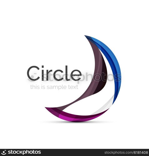 Circle logo. Transparent overlapping swirl shapes. Modern clean business icon. Circle logo. Transparent overlapping swirl shapes. Modern clean business icon. Vector illustration.