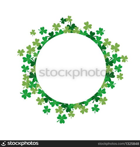 circle made of green small shamrocks leaf vector illustration best for saint Patrick day