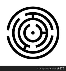 Circle maze or labyrinth it is black icon . Simple style .. Circle maze or labyrinth it is black icon .
