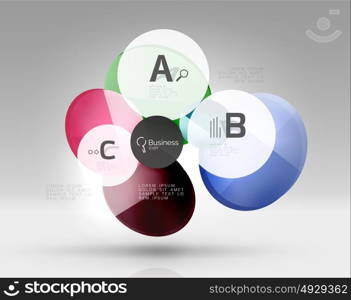 Circle modern business infographics design template. Circle modern business infographics design template. Vector template background for print workflow layout, diagram, number options or web design banner