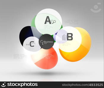 Circle modern business infographics design template. Circle modern business infographics design template. Vector template background for print workflow layout, diagram, number options or web design banner