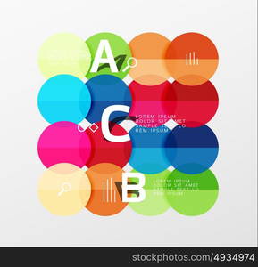 Circle modern geometry infographic background. Circle modern geometry infographic background. Vector template background for workflow layout, diagram, number options or web design