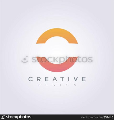 Circle Modern Vector Illustration Design Clipart Symbol Logo Template.
