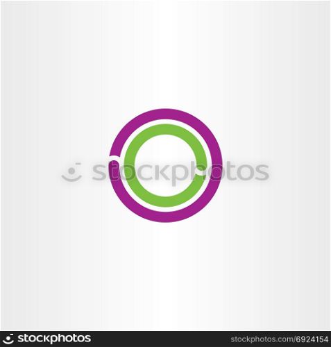 circle o letter logo purple green vector