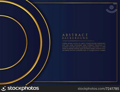Circle overlap shape gold color luxury frame design with space for content. vector illustration.