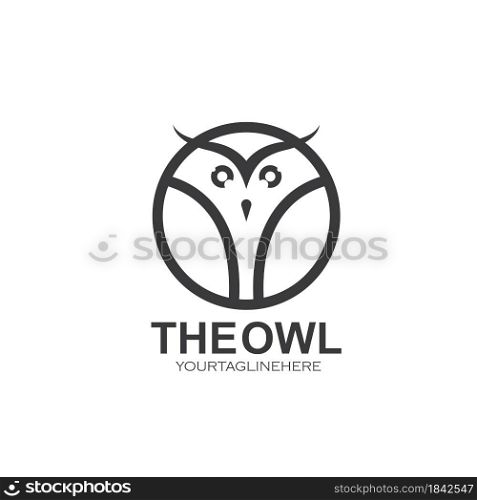 circle owl icon vector illustration concept design template