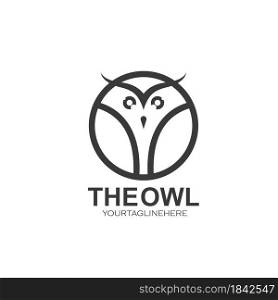 circle owl icon vector illustration concept design template