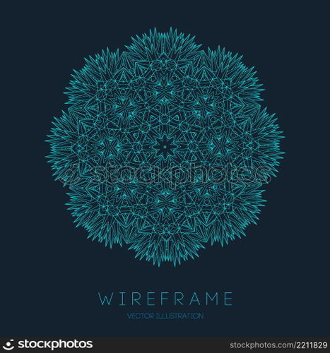 Circle pattern technology. Blue abstract geometric shape tech pattern on dark background.. Circle pattern technology. Blue abstract geometric shape tech pattern on dark background. Music abstract vector illustration.
