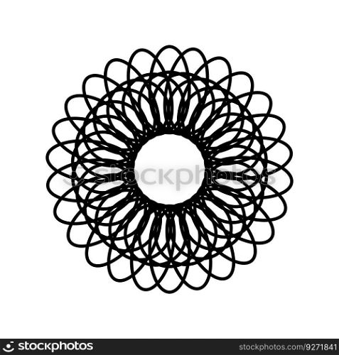 Circle radial motif, mandala illustrative element