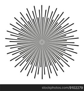 Circle rays icon in retro style. Fun dot pattern. Sun, firework. Vector illustration. EPS 10.. Circle rays icon in retro style. Fun dot pattern. Sun, firework. Vector illustration.