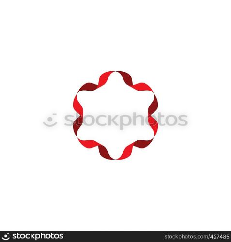 circle ribbon red frame icon symbol