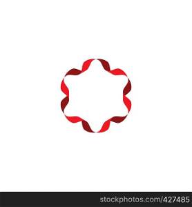 circle ribbon red frame icon symbol