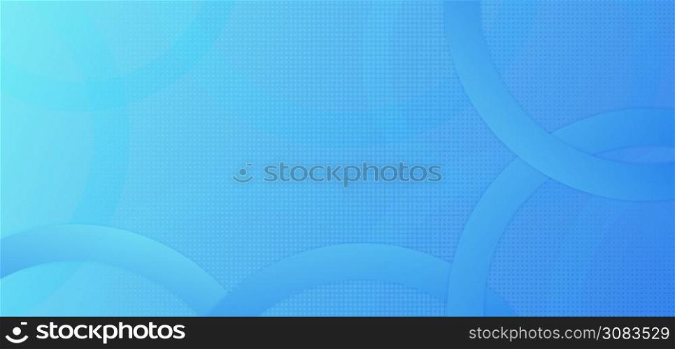 Circle ring overlap layer blue color and halftone design with space. vector illustration.