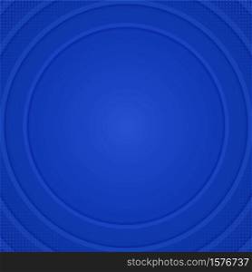 Circle ripple overlap layer design blue color halftone with space. vector illustration.