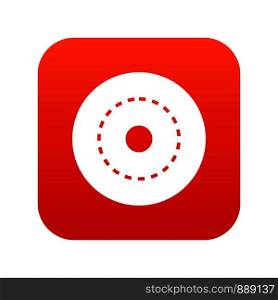 Circle road icon digital red for any design isolated on white vector illustration. Circle road icon digital red