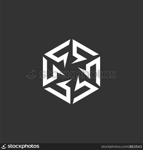Circle S Letter Hexagonal Logo Template Illustration Design. Vector EPS 10.