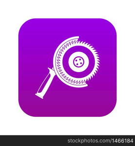 Circle saw icon digital purple for any design isolated on white vector illustration. Circle saw icon digital purple