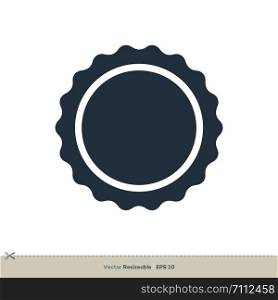 circle seal stamp lace Icon Vector Logo Template Illustration Design. Vector EPS 10.